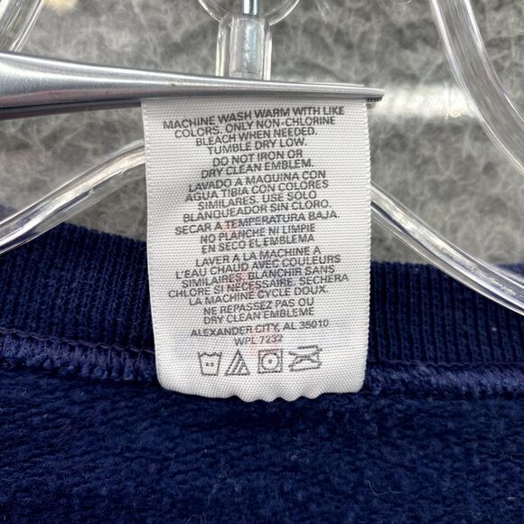 Vintage Jerzees Sweater Men's XL Navy Crew Neck 90s Single Stitch Wolf Full Moon - Picture 5 of 10